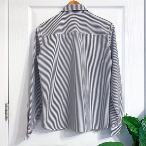 NICE CLAUP Striped Button-up Dress Shirt Light Blue White Made in Korea - Picture 2 of 16